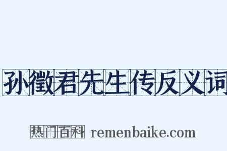 孙徵君先生传反义词是什么意思的图片